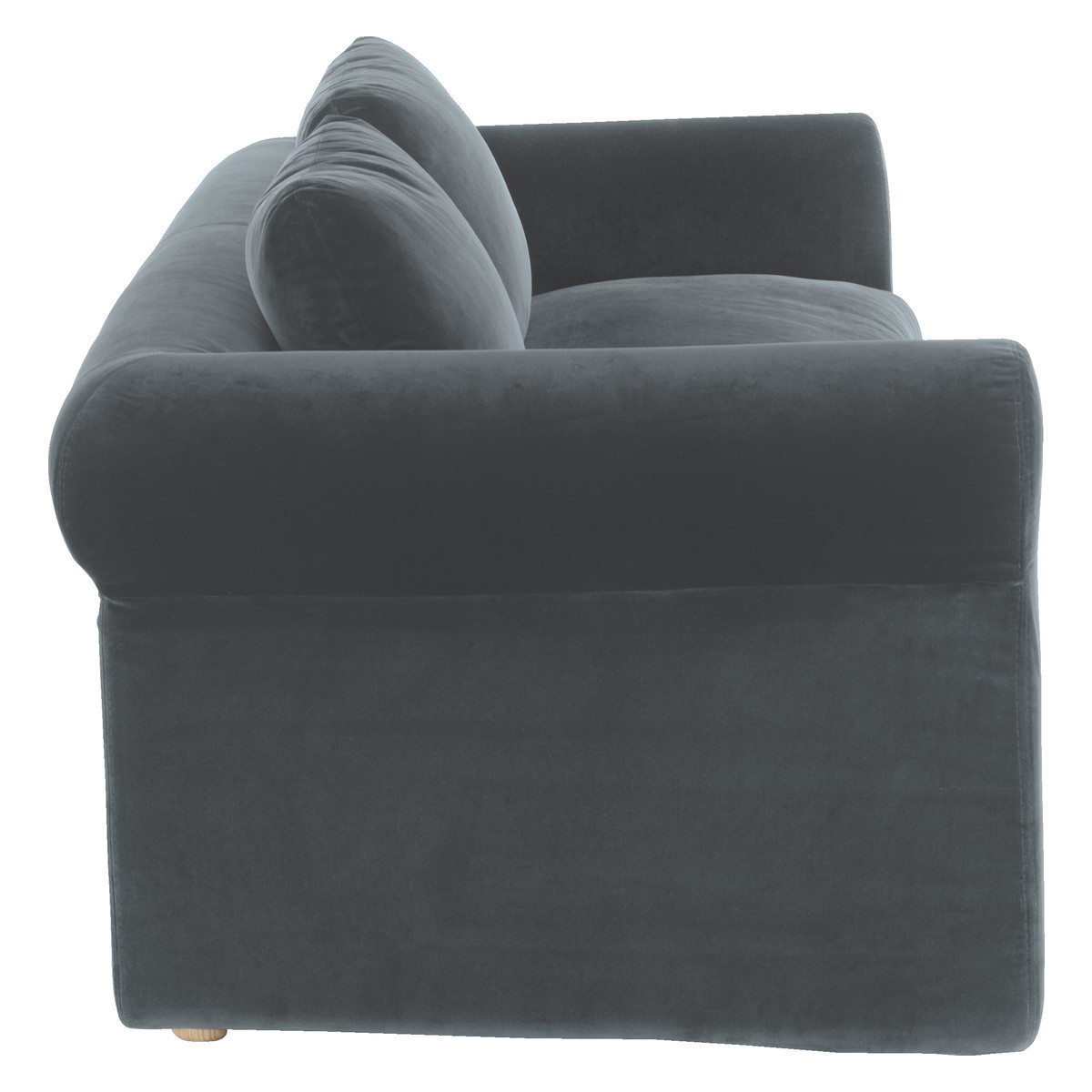 Louis Dark Grey Velvet 4 Seater Sofa, Grey – image 3