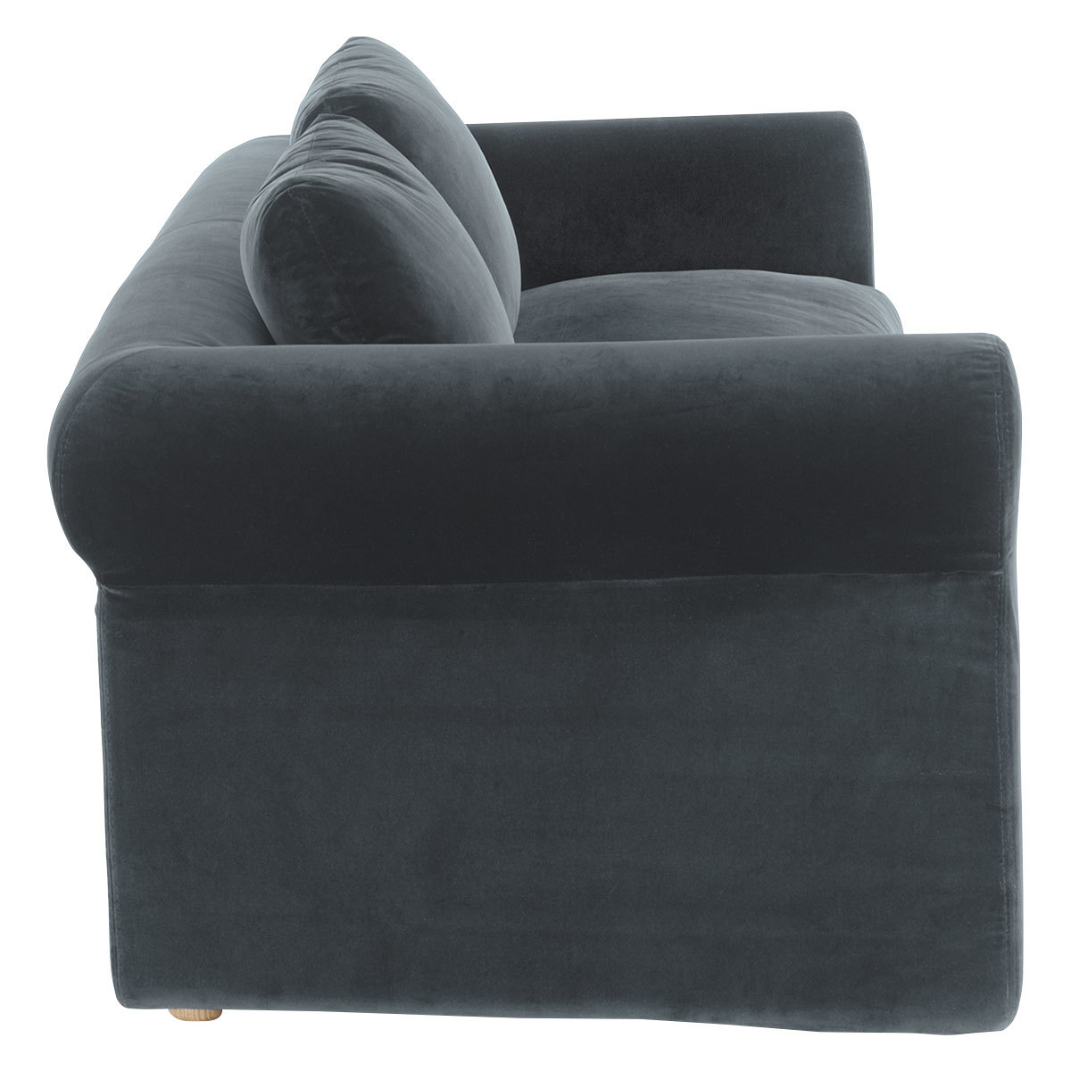 Louis Dark Grey Velvet 4 Seater Sofa, Grey – image 4