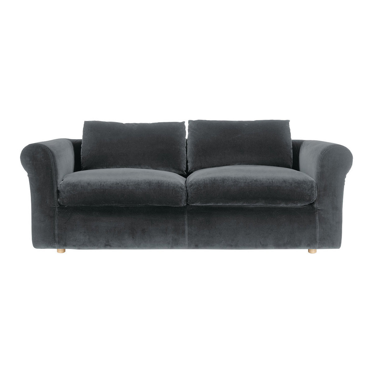 Louis Dark Grey Velvet 4 Seater Sofa, Grey – image 1