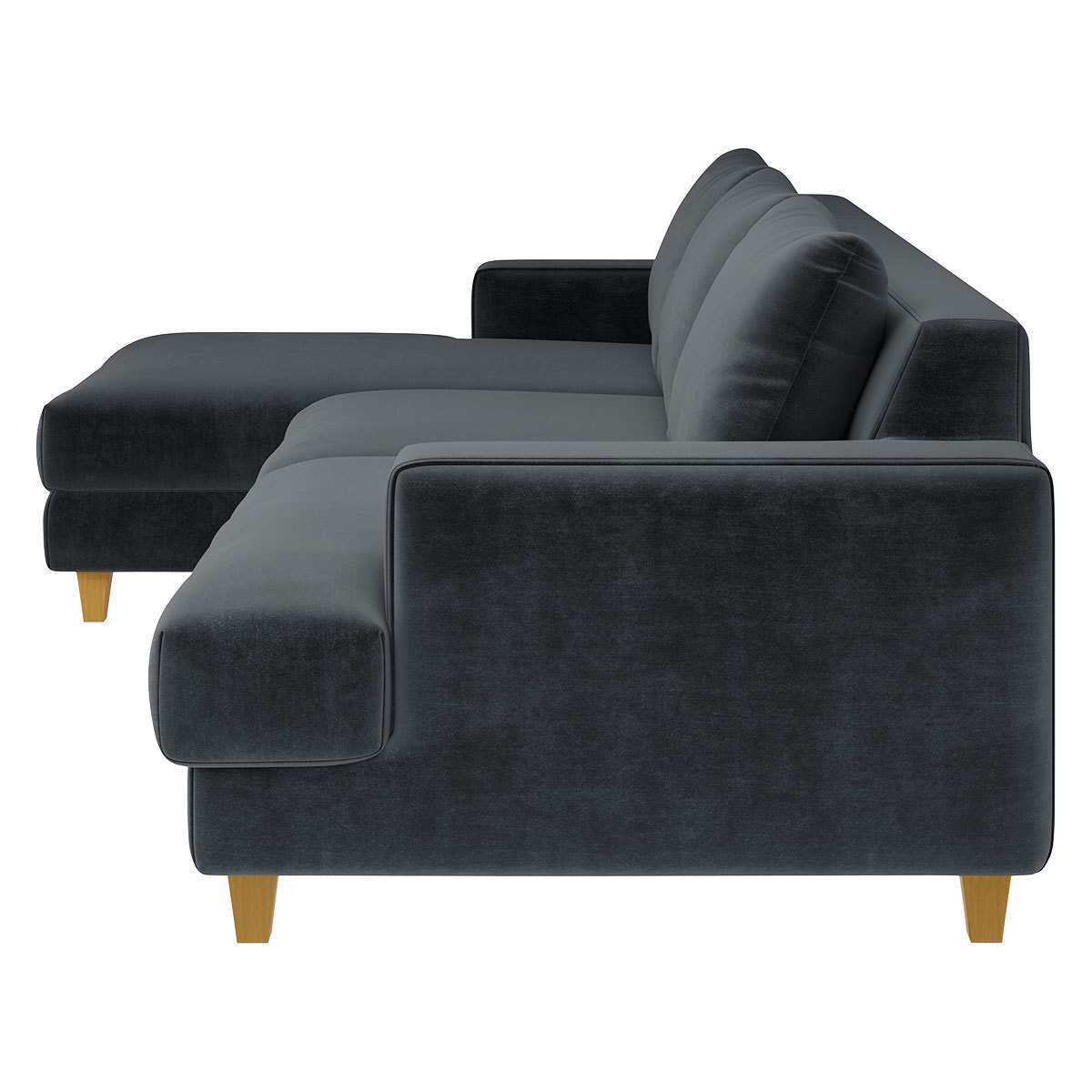 Wiltons Dark Grey Velvet Left Hand Chaise Sofa, Grey – image 4