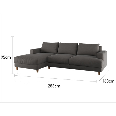 Wiltons Dark Grey Velvet Left Hand Chaise Sofa, Grey – image 7