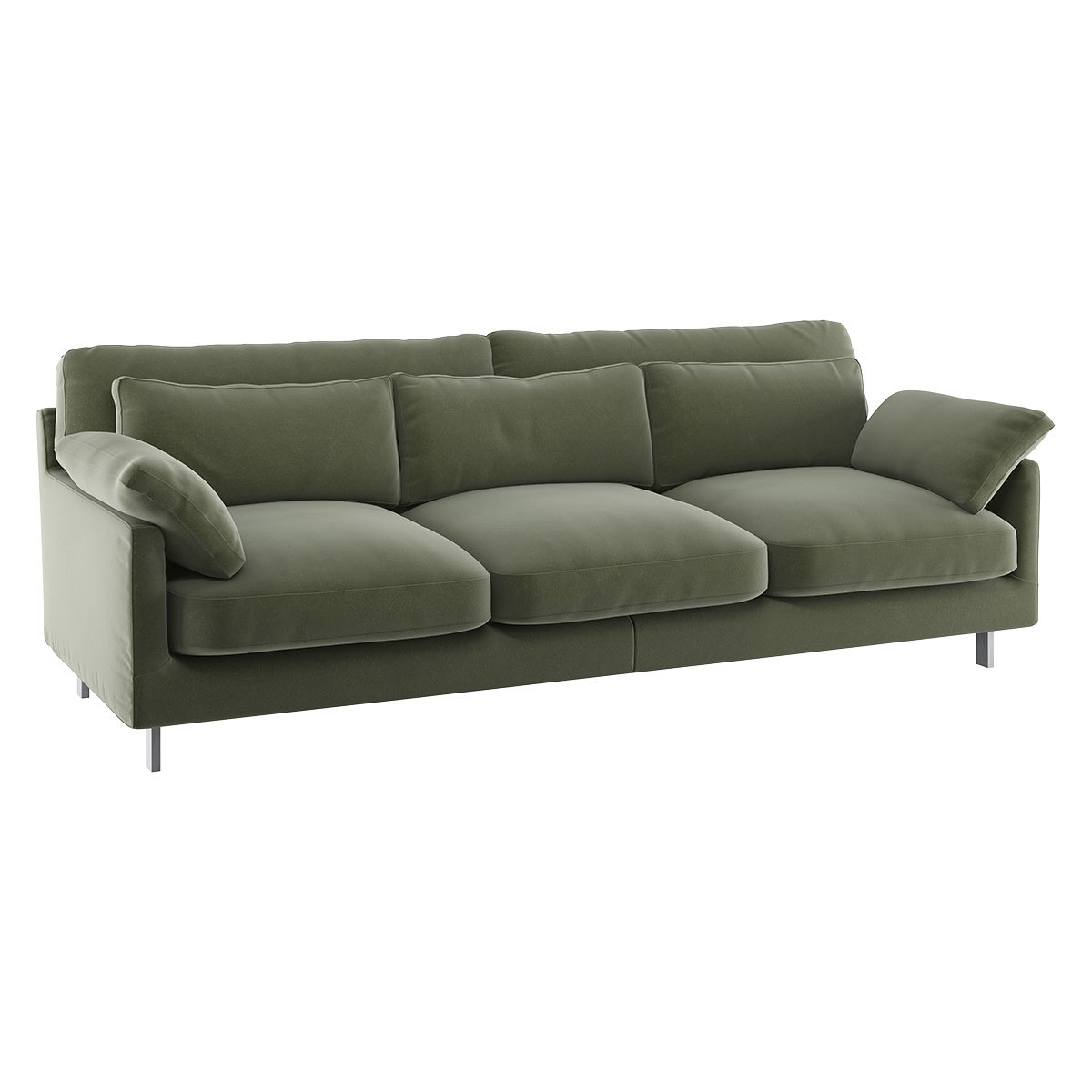 Cuscino Sage Green Velvet 3 Seater Sofa, Green Green – image 3