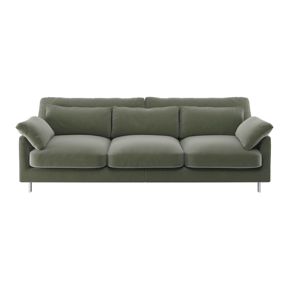 Cuscino Sage Green Velvet 3 Seater Sofa, Green Green – image 1