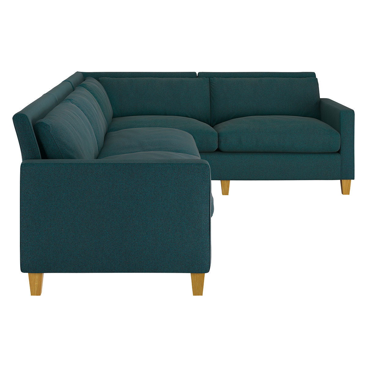 Chester Teal Green Herringbone Wool Mix Left-Arm Corner Sofa, Green – image 3