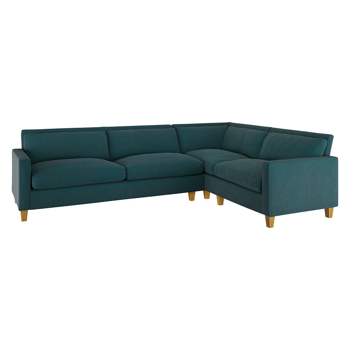 Chester Teal Green Herringbone Wool Mix Left-Arm Corner Sofa, Green – image 4