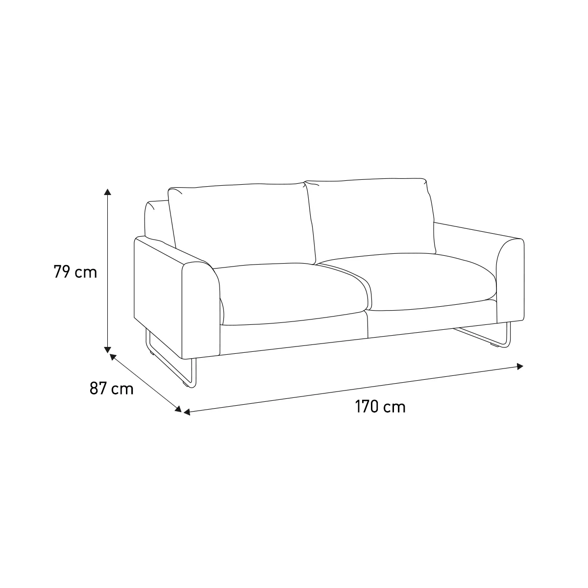 Lyle Saffron Yellow FaBric 2 Seater Sofa, Saffron – image 6