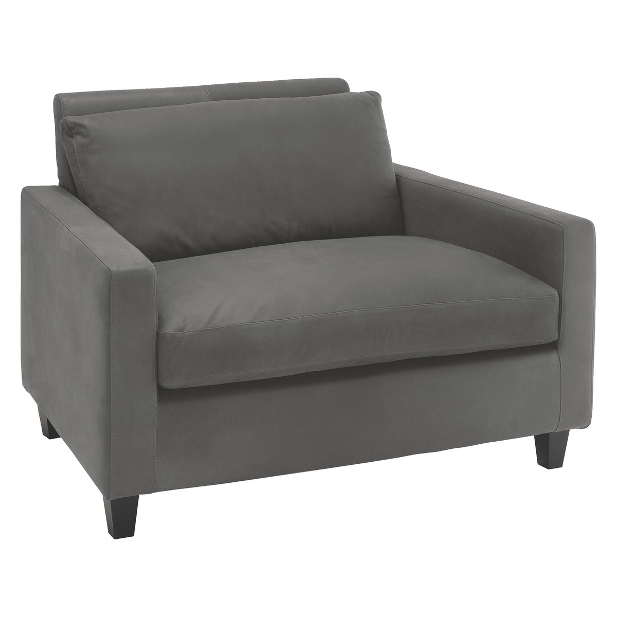 Chester Grey Luxury Leather Compact Sofa, Grey – image 3