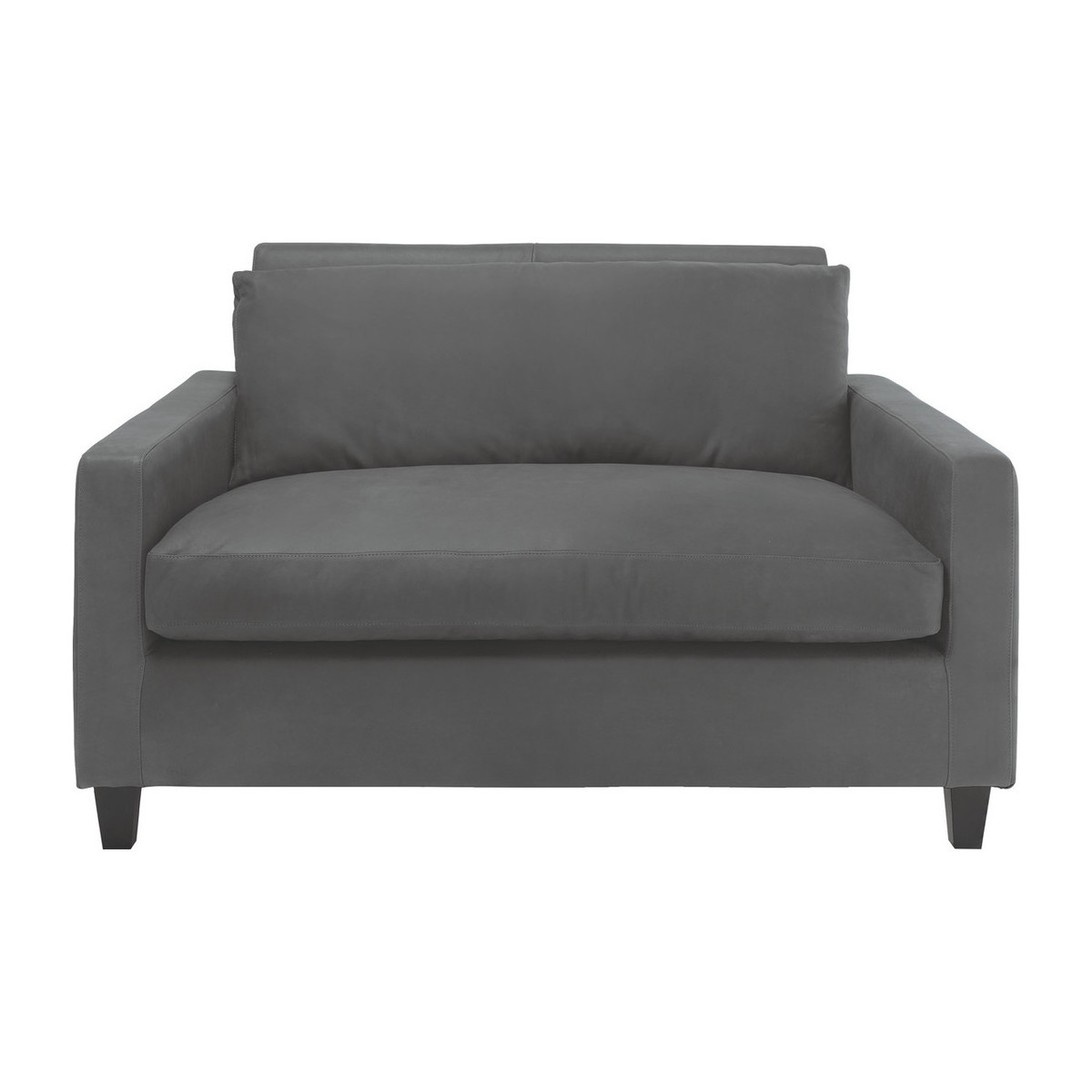 Chester Grey Luxury Leather Compact Sofa, Grey – image 1