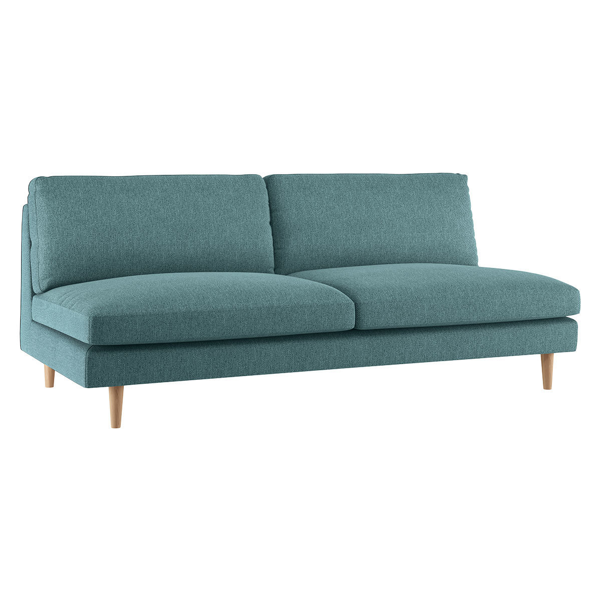 Teo Teal Blue FaBric 3 Seat Sofa, Blue – image 3
