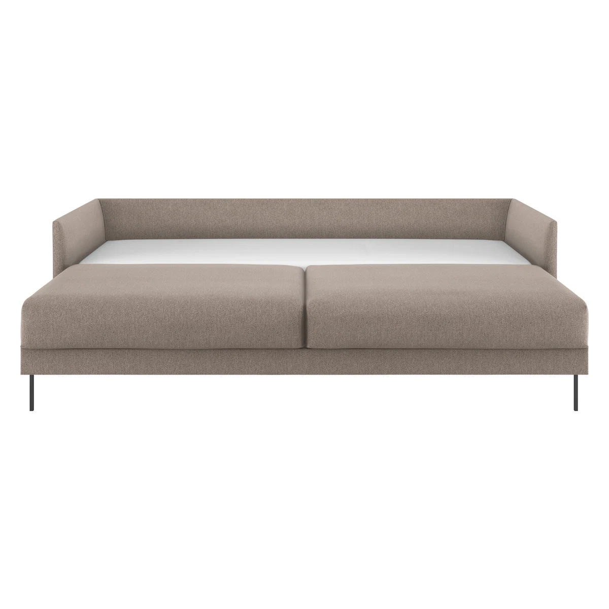 Hyde Natural FaBric 3 Seater Sofa Bed, Wooden Legs, Natural – image 3