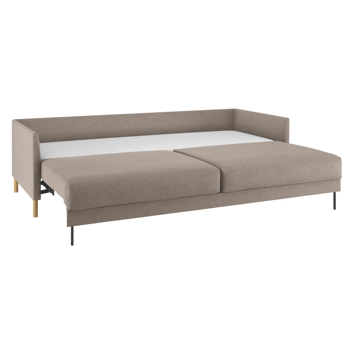Hyde Natural FaBric 3 Seater Sofa Bed, Wooden Legs, Natural – image 5