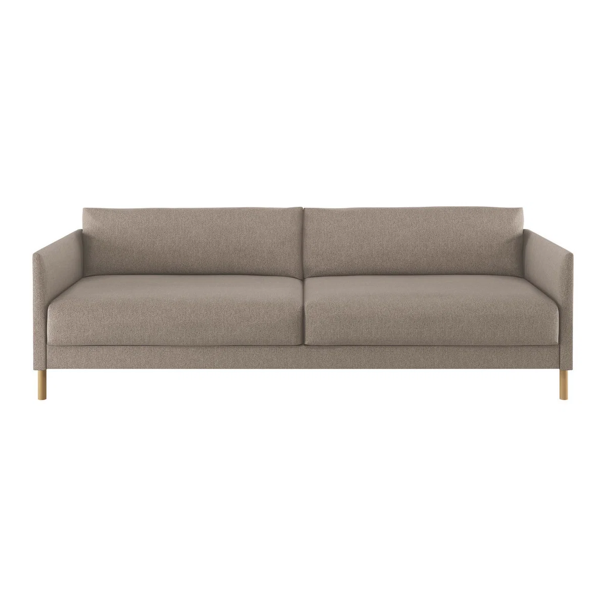 Hyde Natural FaBric 3 Seater Sofa Bed, Wooden Legs, Natural – image 1