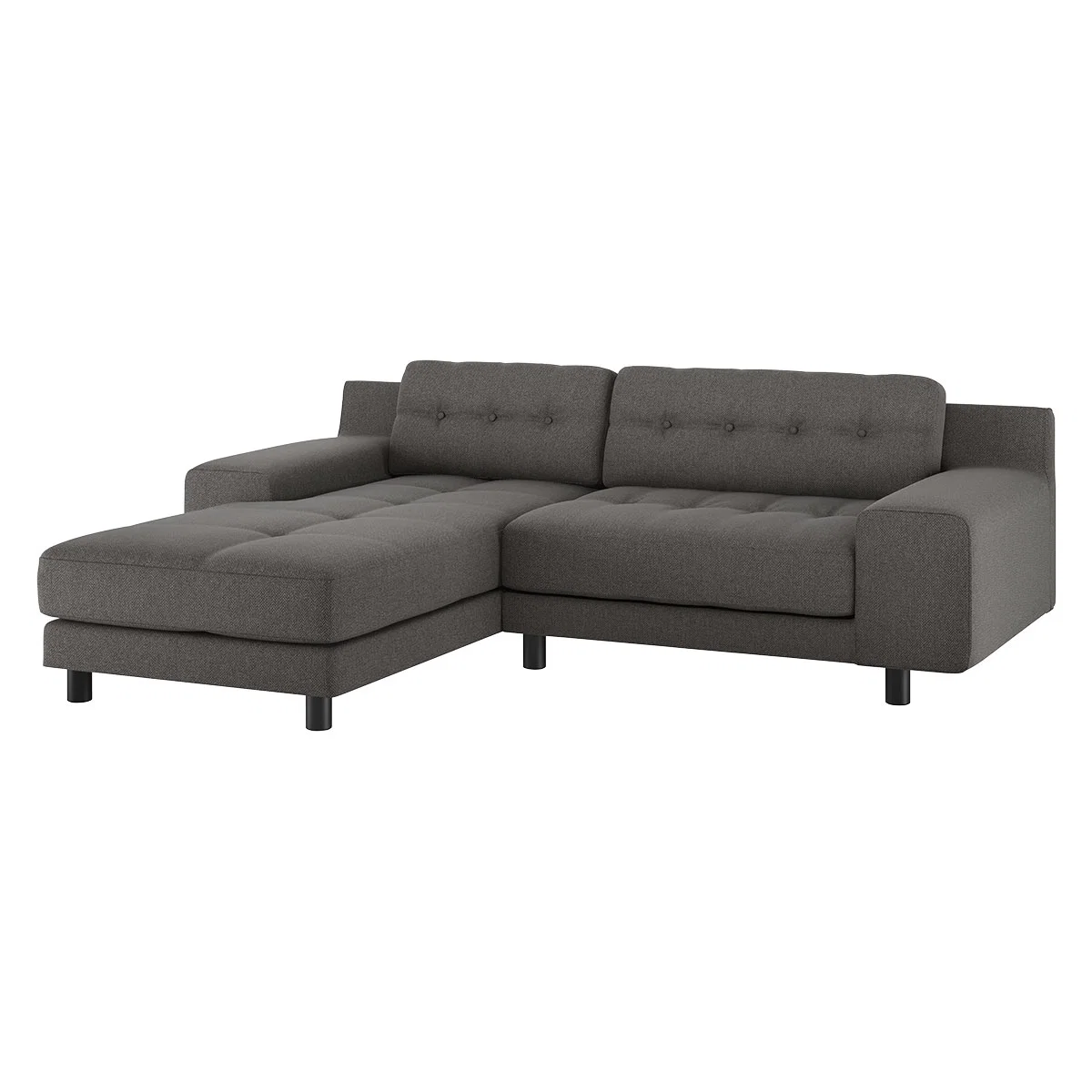 Hendricks Grey Herringbone Wool Small Left-Hand Chaise Sofa, Charcoal – image 3
