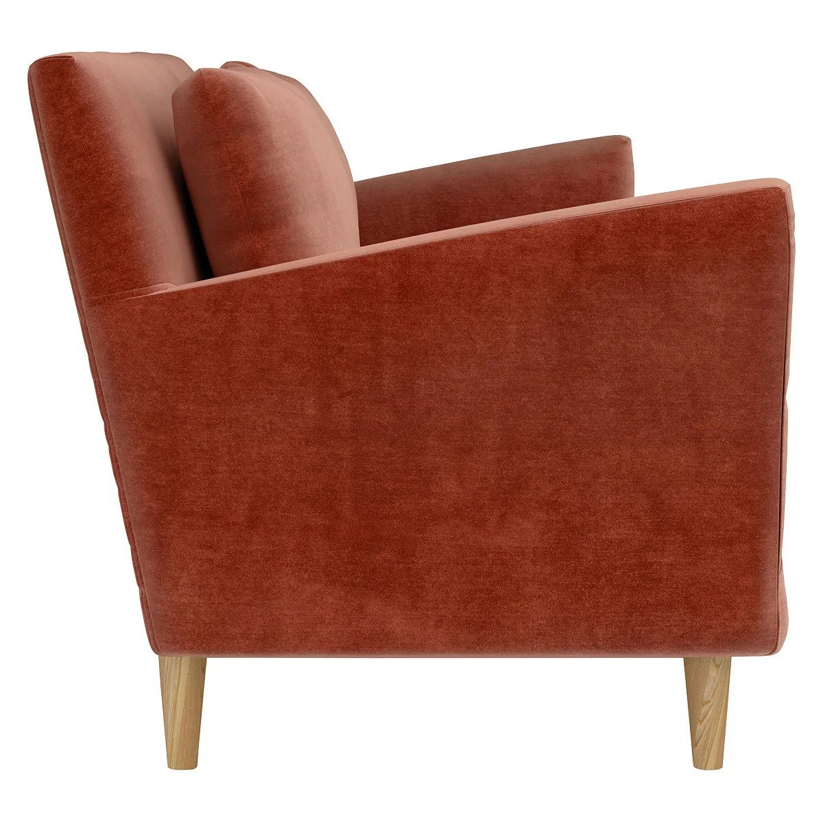 Keele Orange Velvet 3 Seat Sofa, Orange – image 4