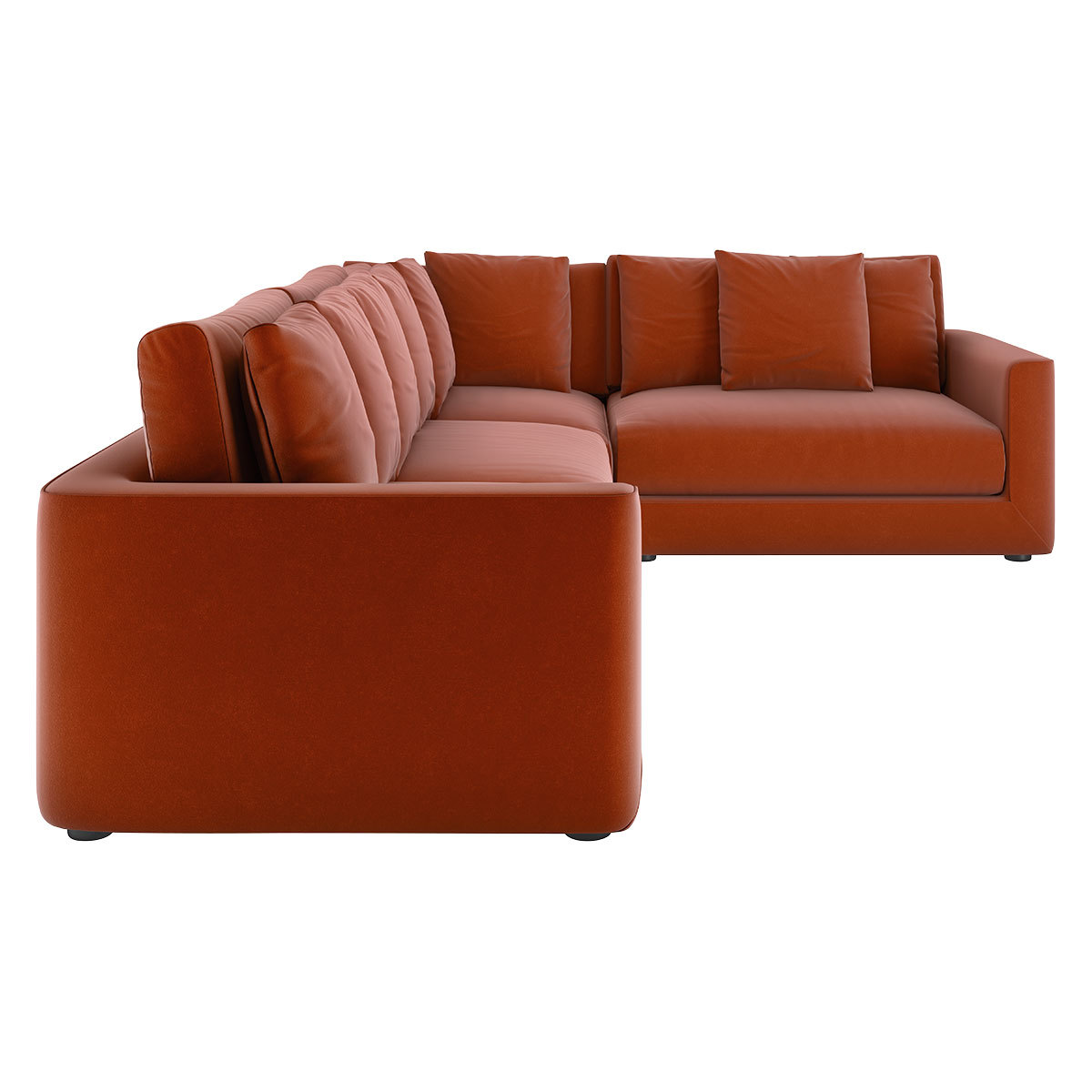 Rupert Orange Left-Arm Velvet Corner Sofa, Orange – image 3