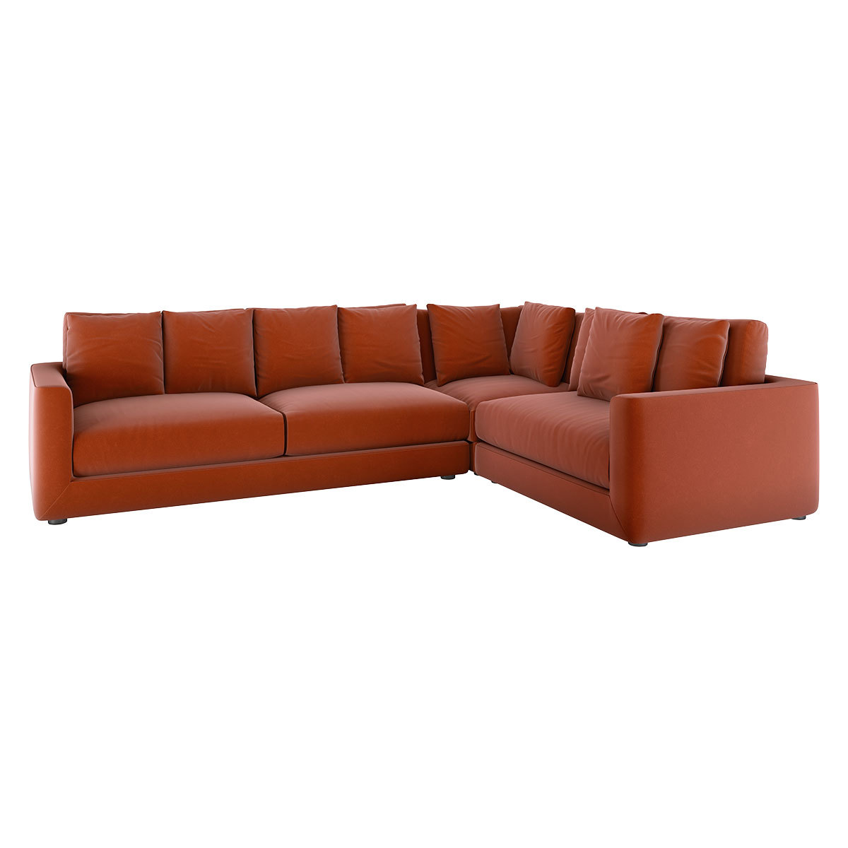 Rupert Orange Left-Arm Velvet Corner Sofa, Orange – image 4