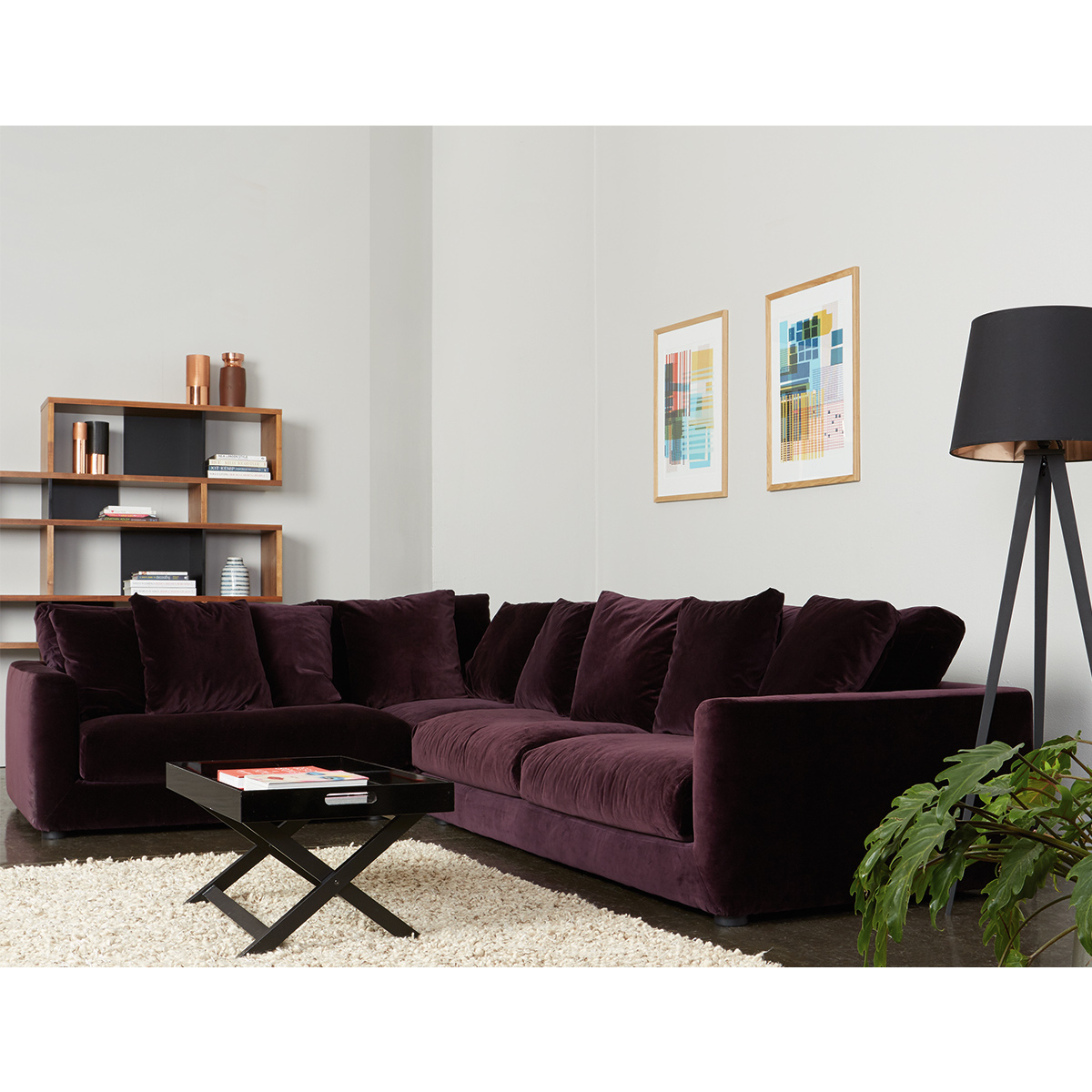 Rupert Orange Left-Arm Velvet Corner Sofa, Orange – image 6