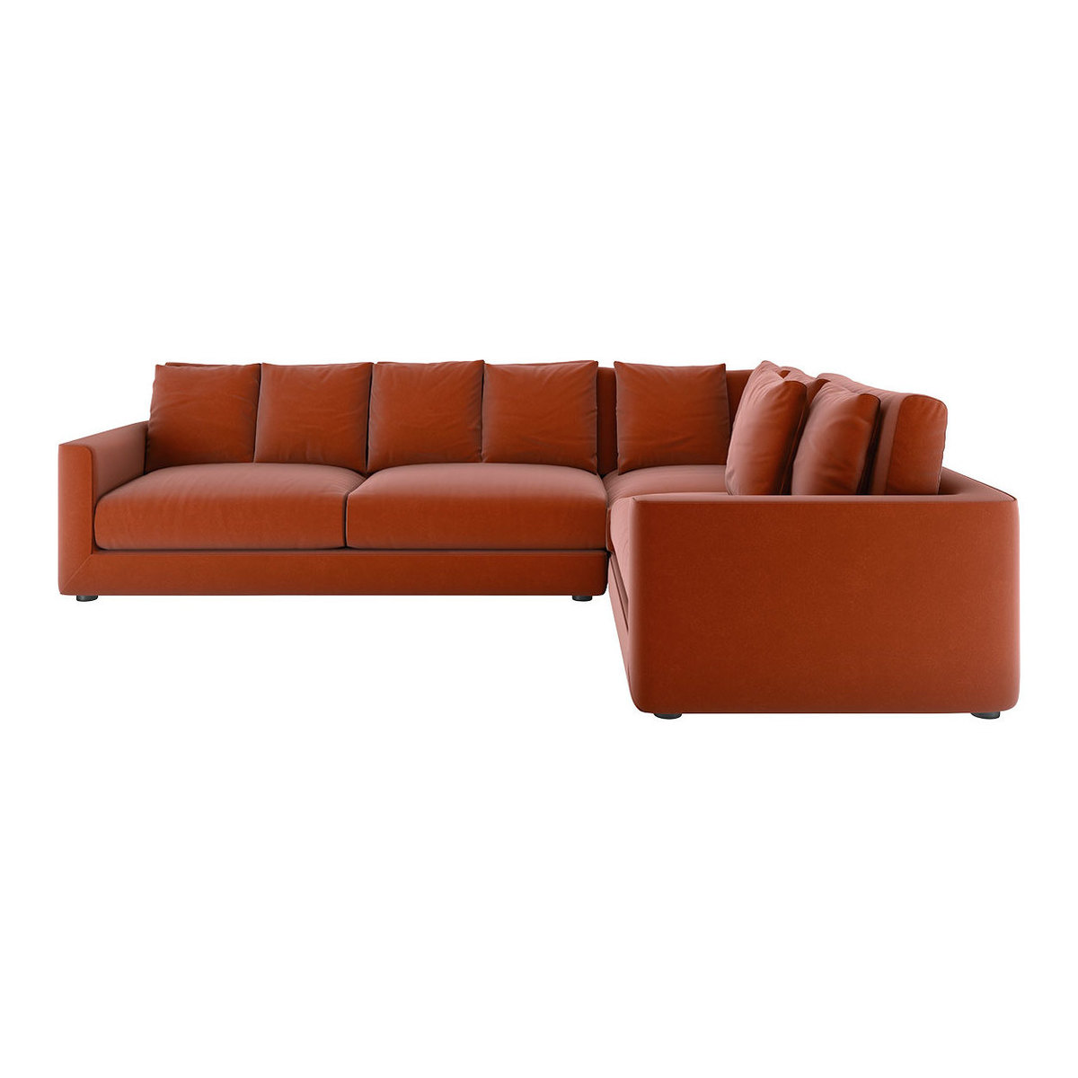 Rupert Orange Left-Arm Velvet Corner Sofa, Orange – image 1