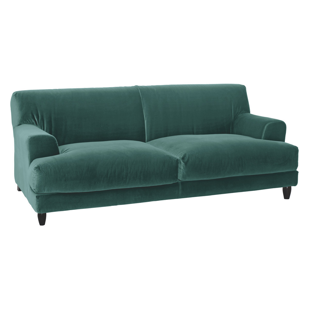 Askem Emerald Green Velvet 3 Seater Sofa, Green – image 3