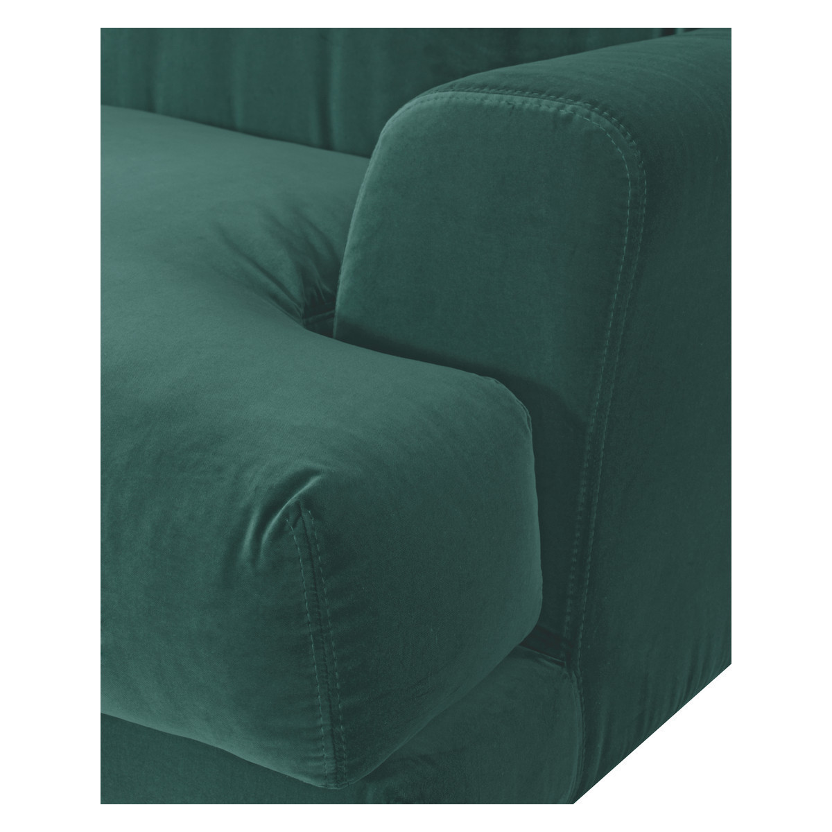 Askem Emerald Green Velvet 3 Seater Sofa, Green – image 6