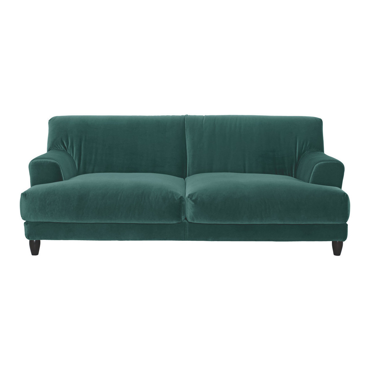 Askem Emerald Green Velvet 3 Seater Sofa, Green – image 1