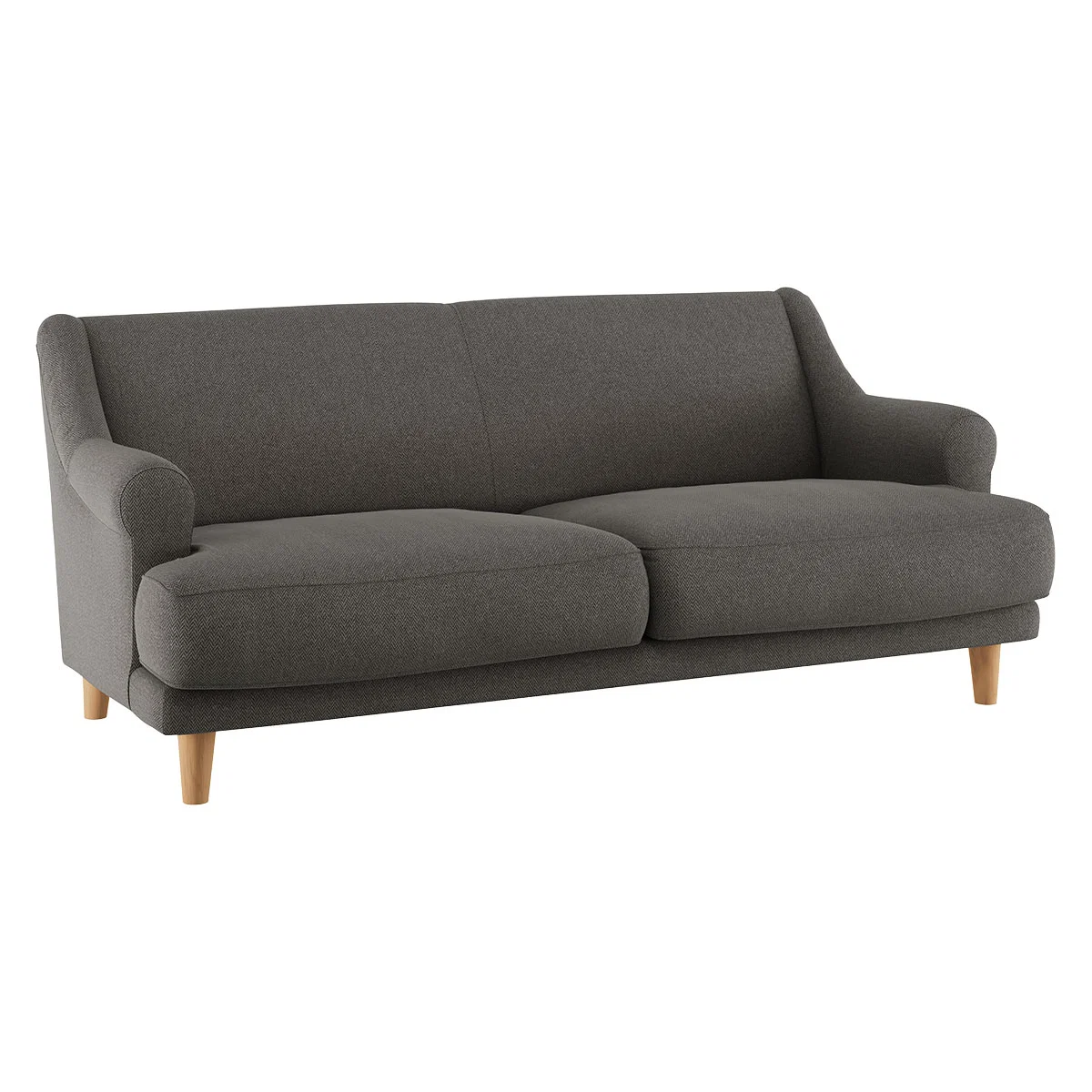 Townsend Charcoal Grey Herringbone Wool Mix 2 Seater Sofa, Charcoal – image 4
