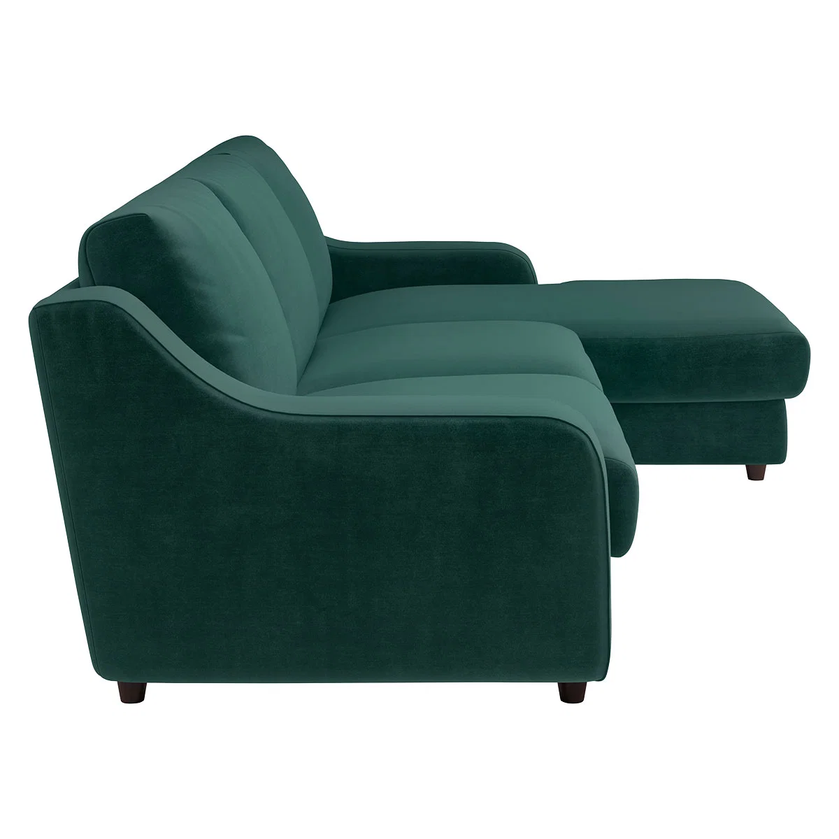 Slope Emerald Green Velvet Right Arm Chaise Sofa, Green – image 4