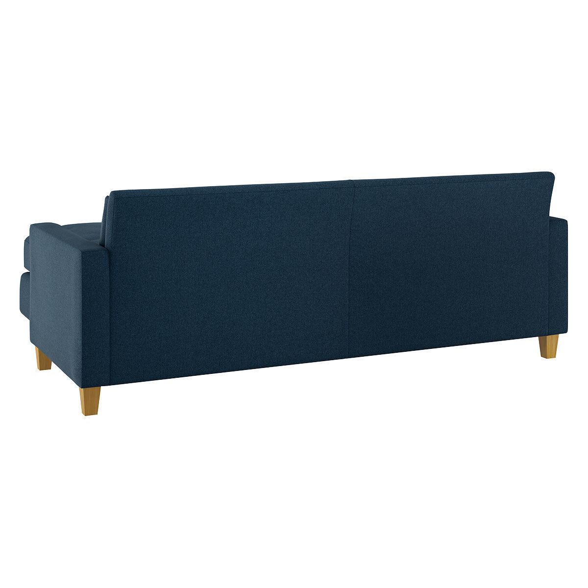 Chester Navy Blue FaBric 3 Seater Sofa Chaise, Oak Feet, Navy – image 5