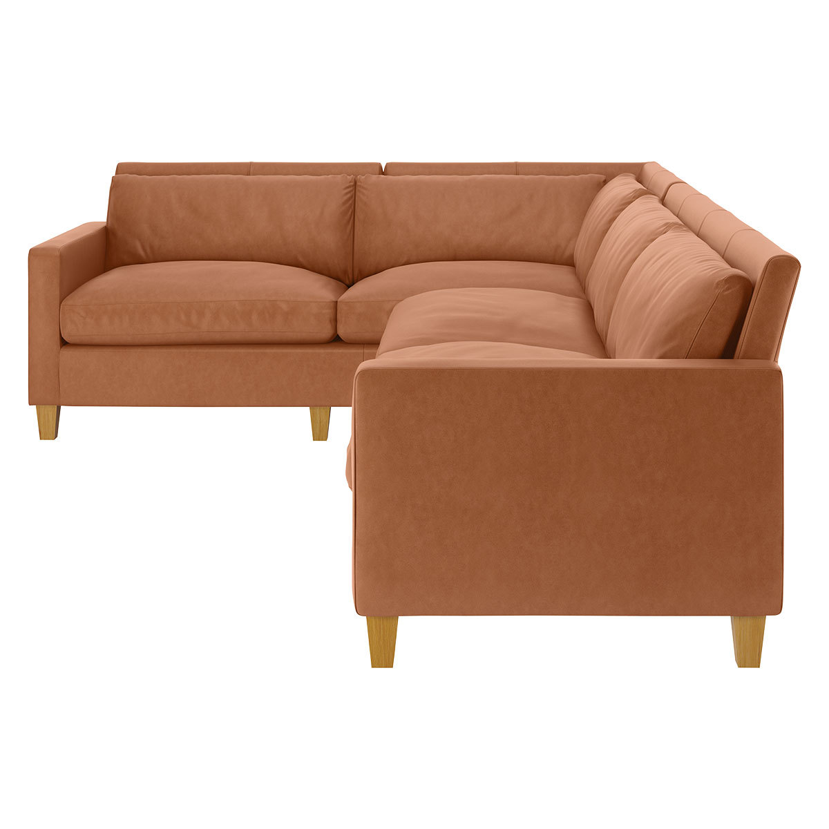 Chester Tan Leather Right-Arm Corner Sofa, Oak Feet, Tan – image 3
