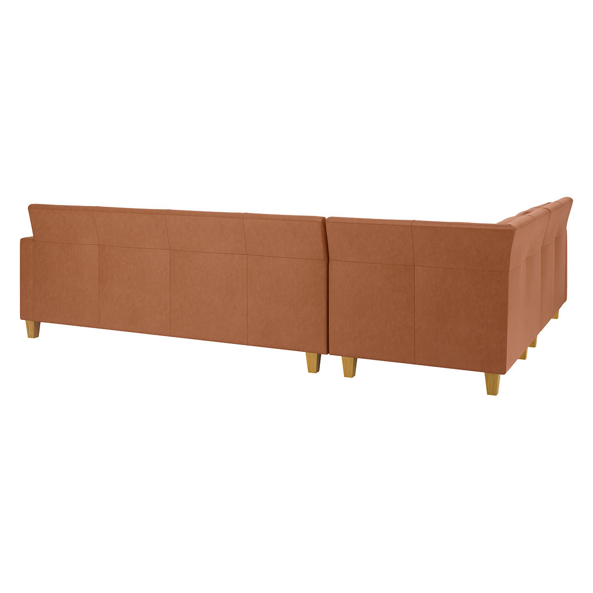 Chester Tan Leather Right-Arm Corner Sofa, Oak Feet, Tan – image 5