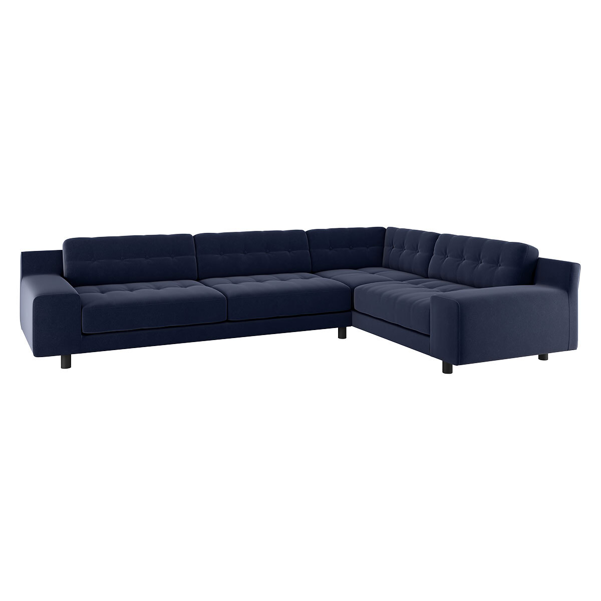 Hendricks Navy Blue Velvet Left-Arm Corner Sofa, Navy – image 4