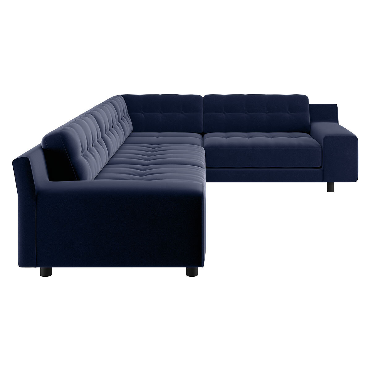 Hendricks Navy Blue Velvet Left-Arm Corner Sofa, Navy – image 5