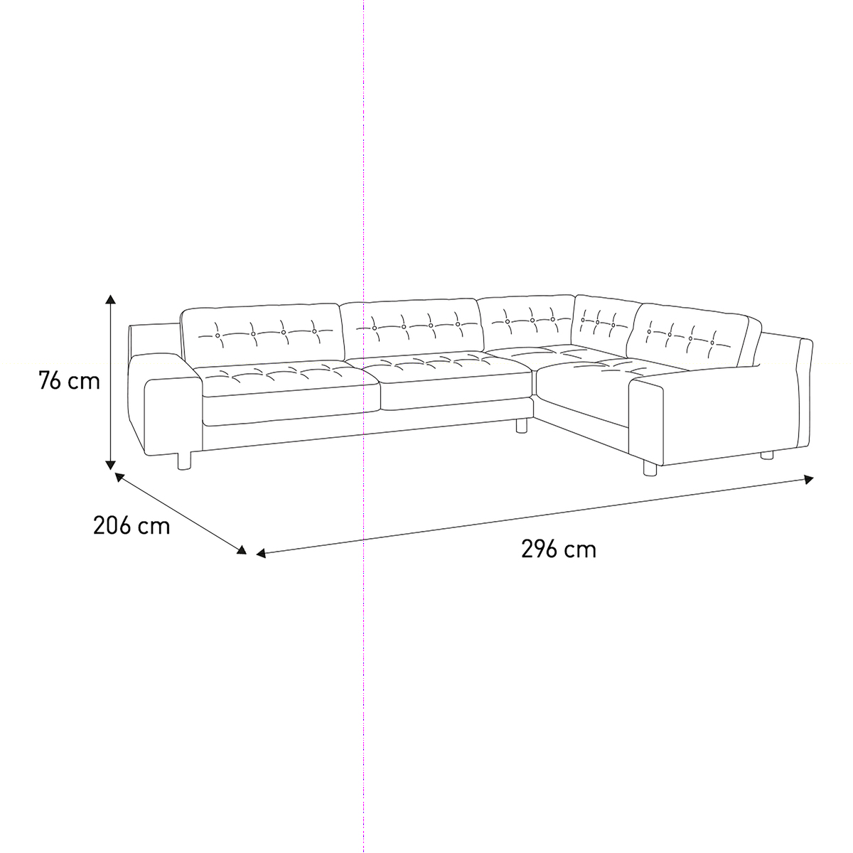 Hendricks Navy Blue Velvet Left-Arm Corner Sofa, Navy – image 8