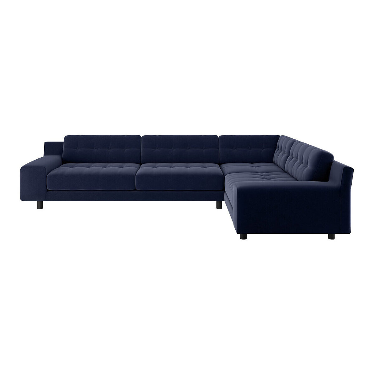 Hendricks Navy Blue Velvet Left-Arm Corner Sofa, Navy – image 1