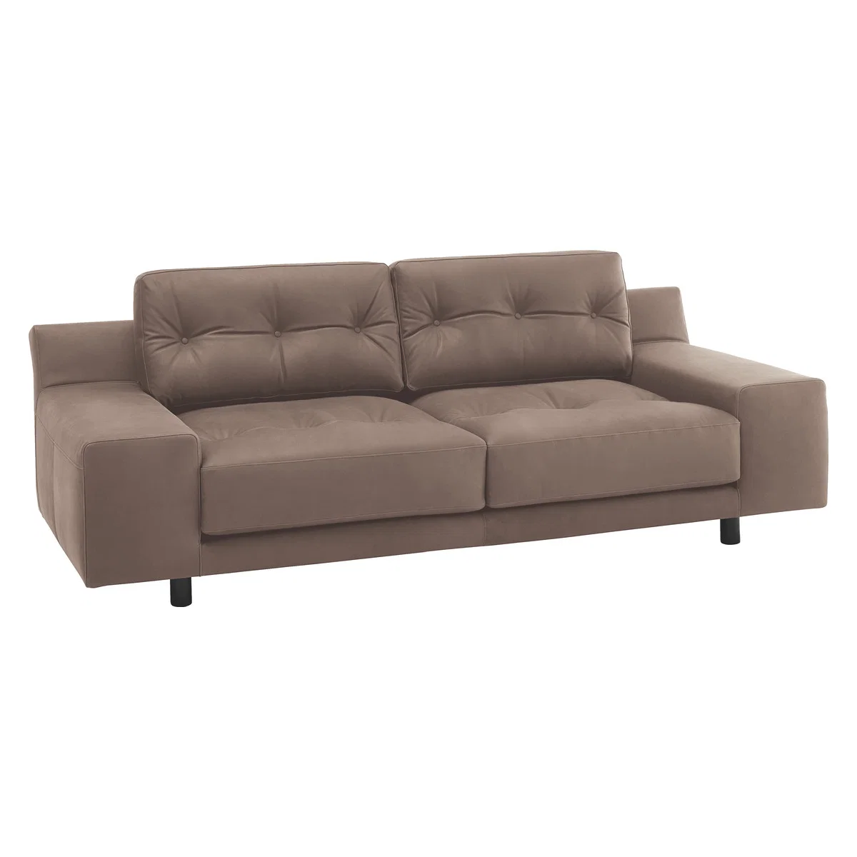 Hendricks Light Brown Luxury Leather 3 Seater Sofa, Brown – image 3