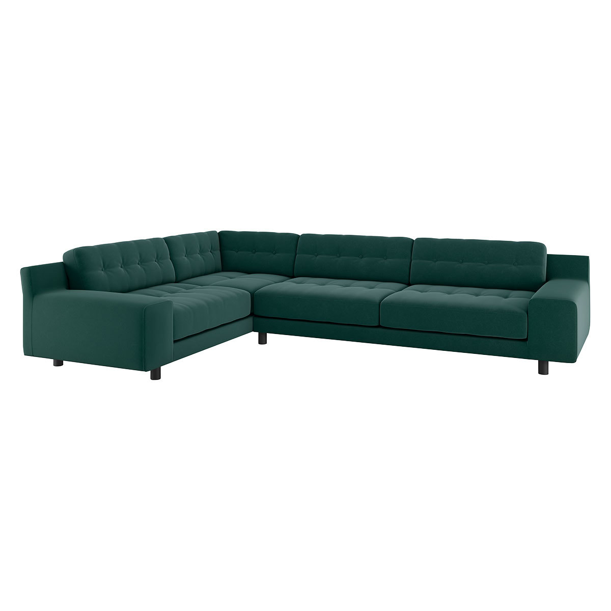 Hendricks Emerald Green Velvet Right Arm Corner Sofa, Green – image 4
