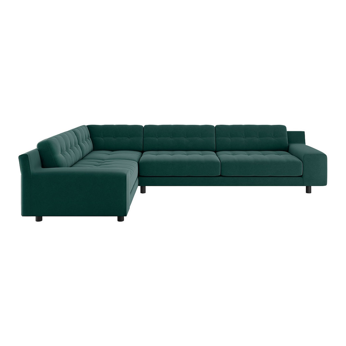Hendricks Emerald Green Velvet Right Arm Corner Sofa, Green – image 1