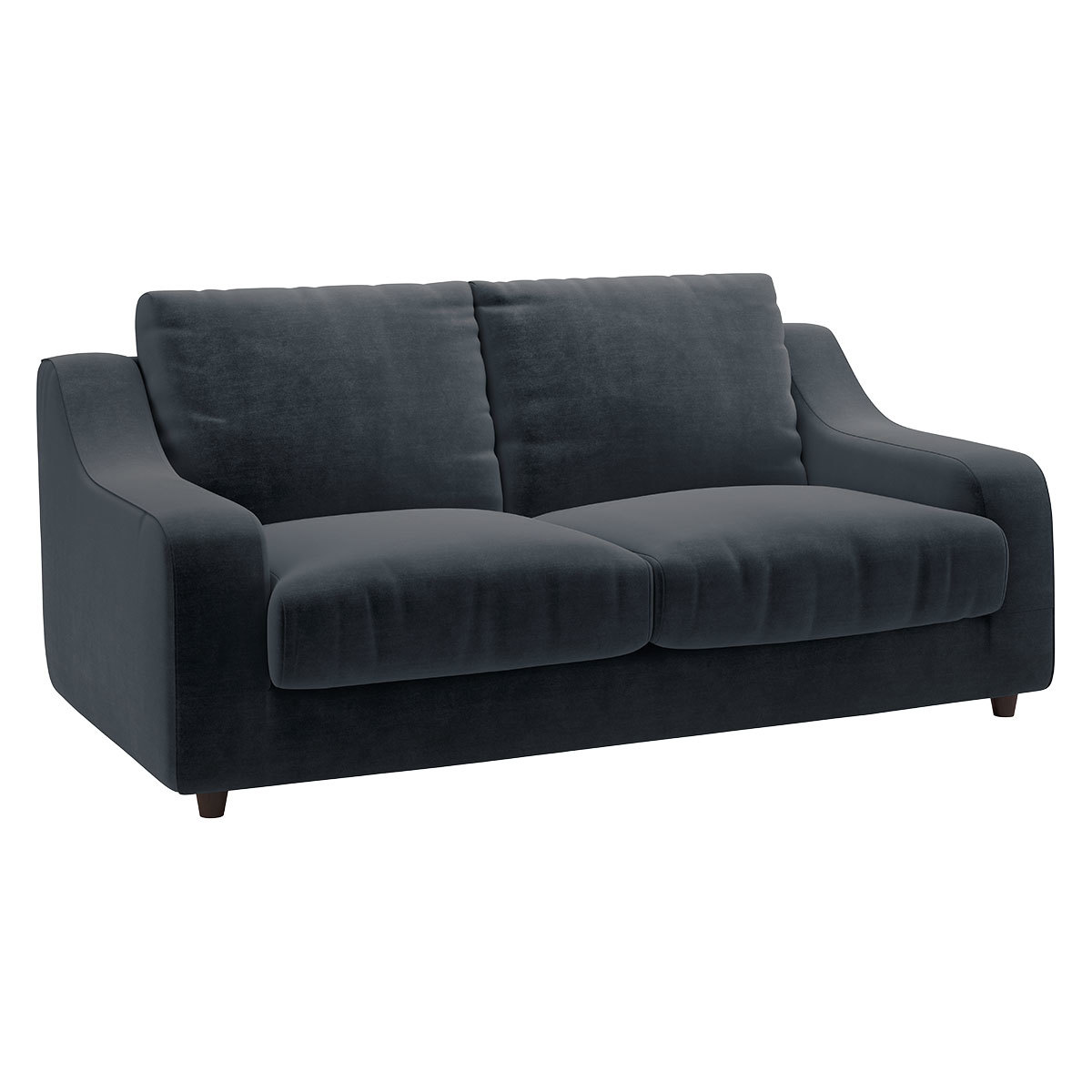 Slope Dark Grey Velvet 2 Seat Sofa, Grey – image 3