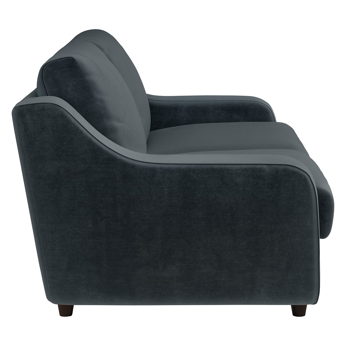 Slope Dark Grey Velvet 2 Seat Sofa, Grey – image 4