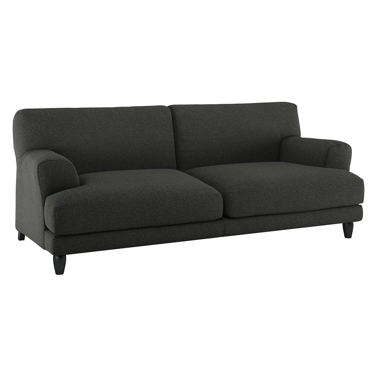 Askem Charcoal Grey Linen Mix 3 Seater Sofa, Charcoal – image 3