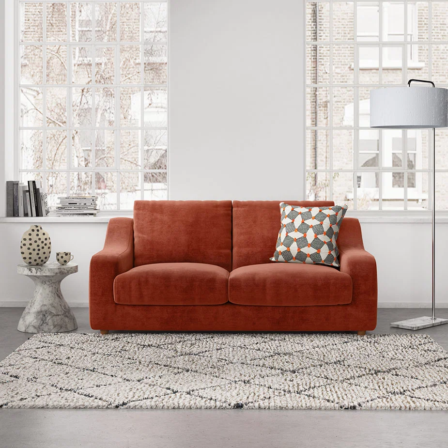 Slope Charcoal Grey Italian Woven 2 Seat Sofa, Charcoal – image 2