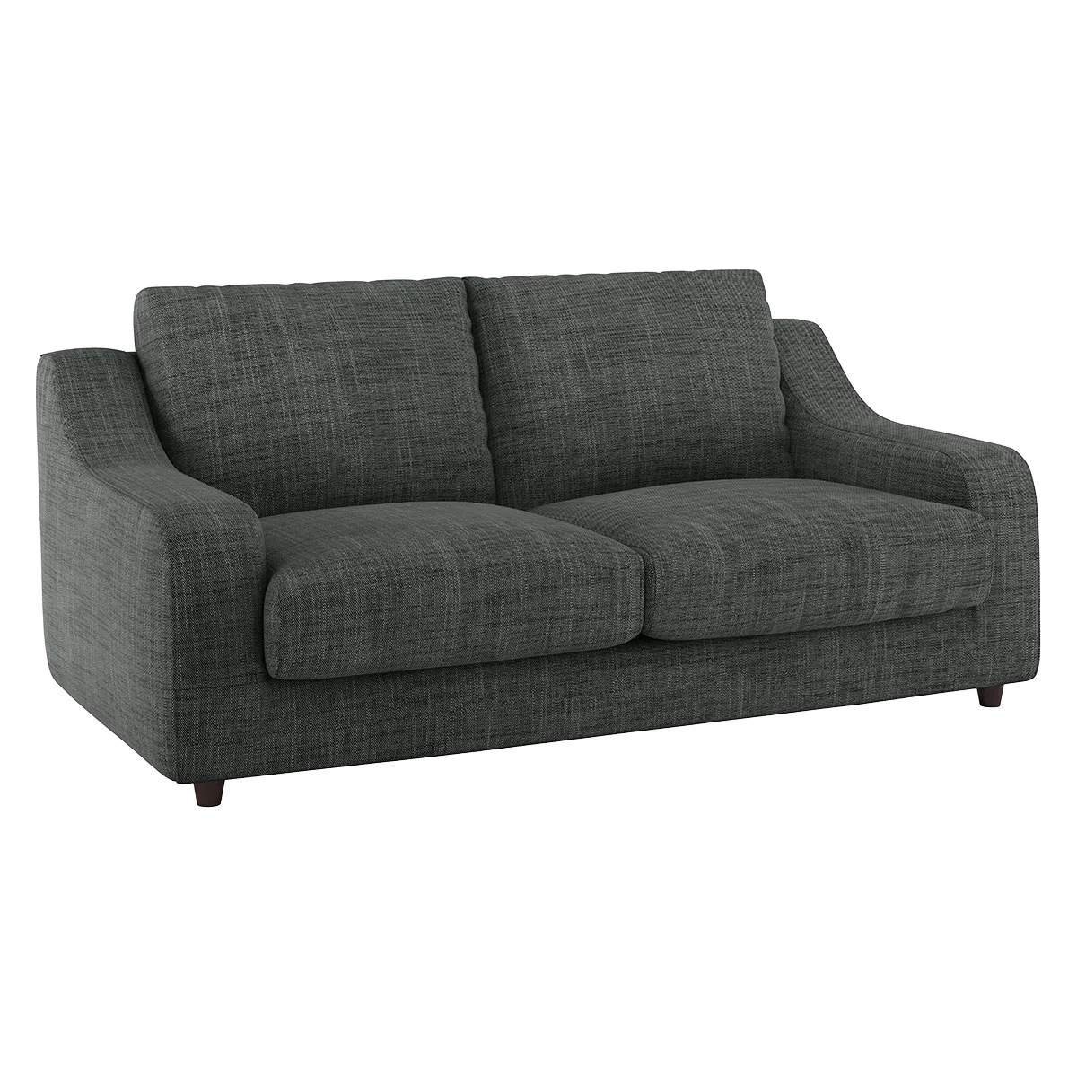 Slope Charcoal Grey Italian Woven 2 Seat Sofa, Charcoal – image 3