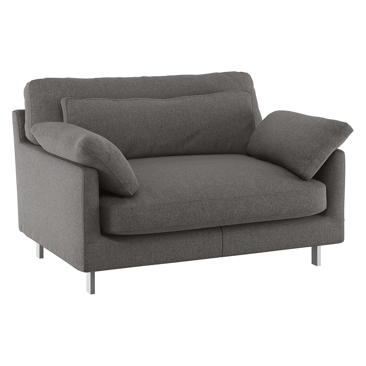 Cuscino Charcoal Grey Tweed Wool Mix Compact Sofa, Charcoal – image 3