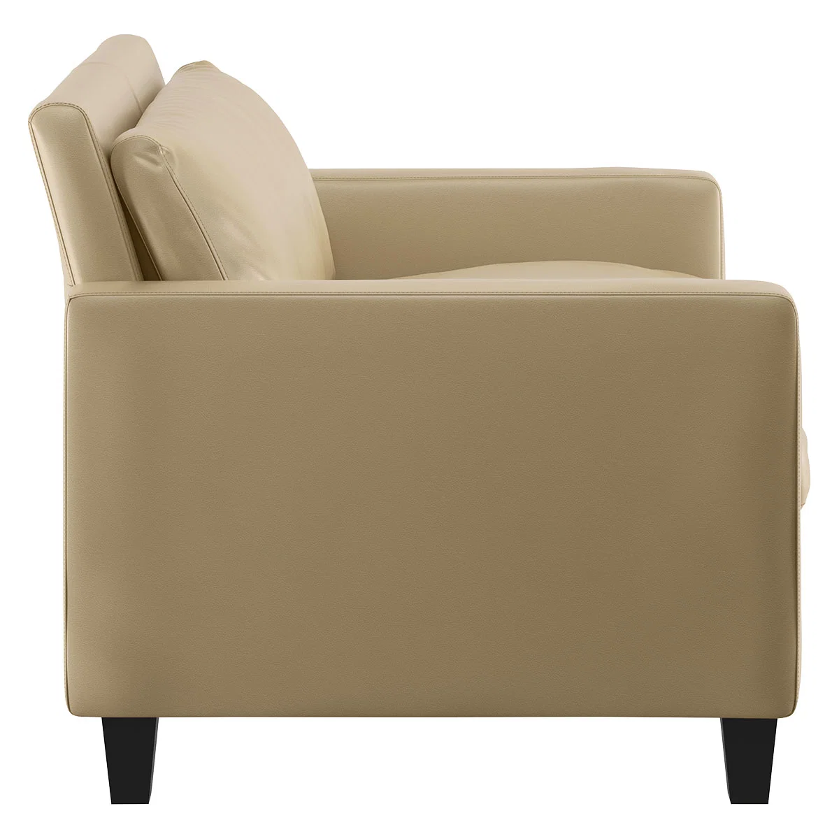 Chester Stone Leather Compact Sofa, Dark Stained Feet, Stone – image 4