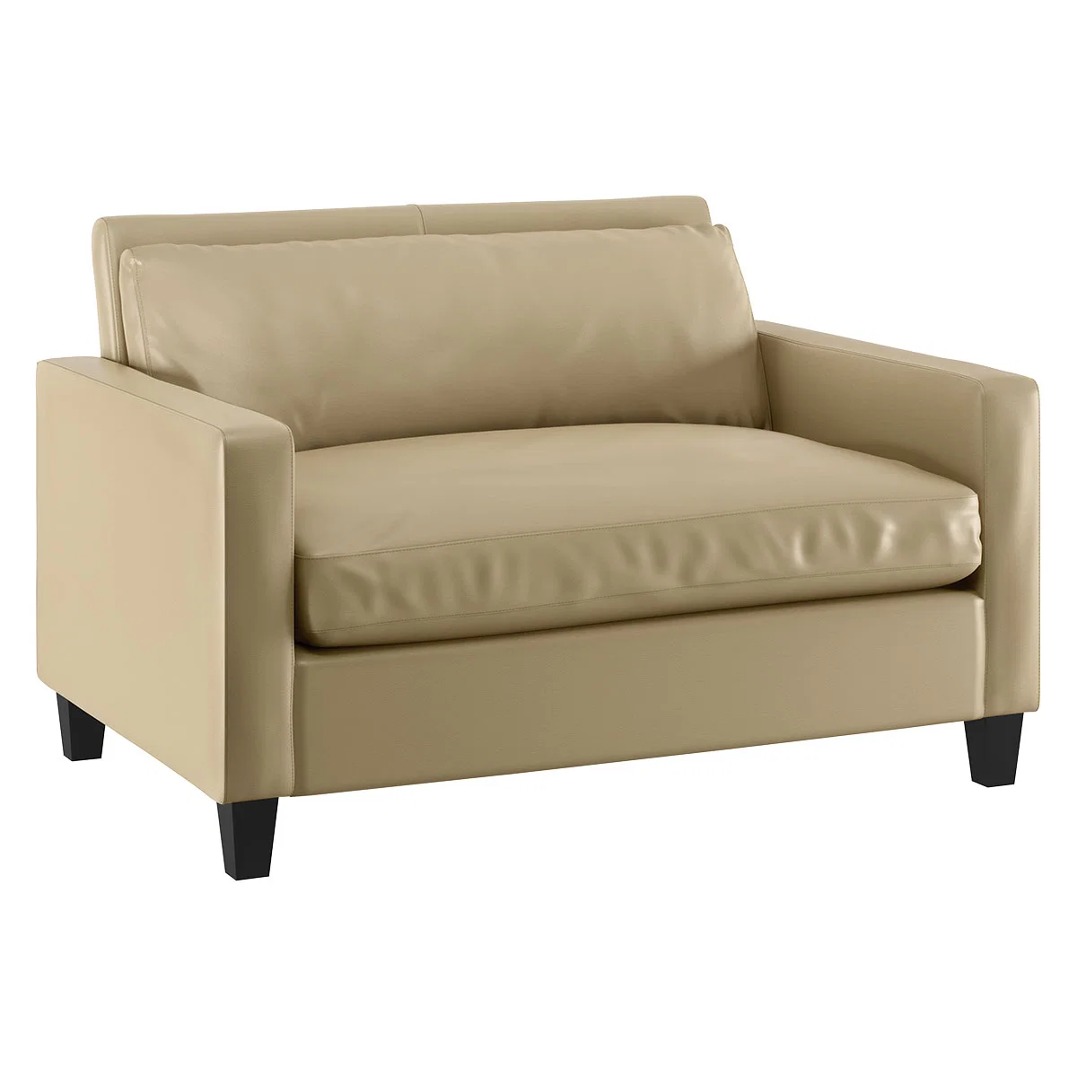 Chester Stone Leather Compact Sofa, Dark Stained Feet, Stone – image 6