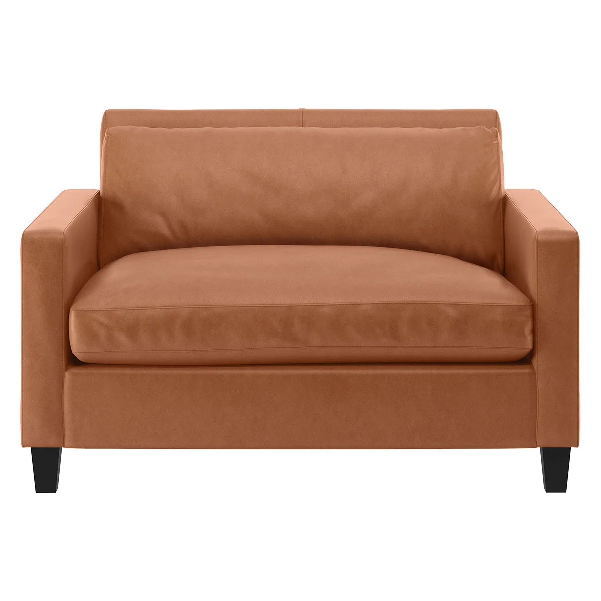 Chester Tan Luxury Leather Compact Sofa, Tan – image 3