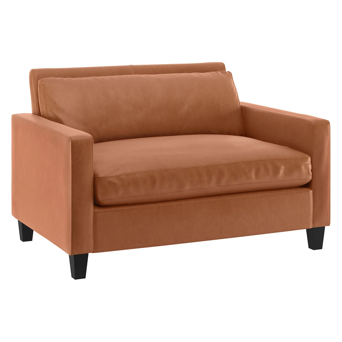 Chester Tan Luxury Leather Compact Sofa, Tan – image 6