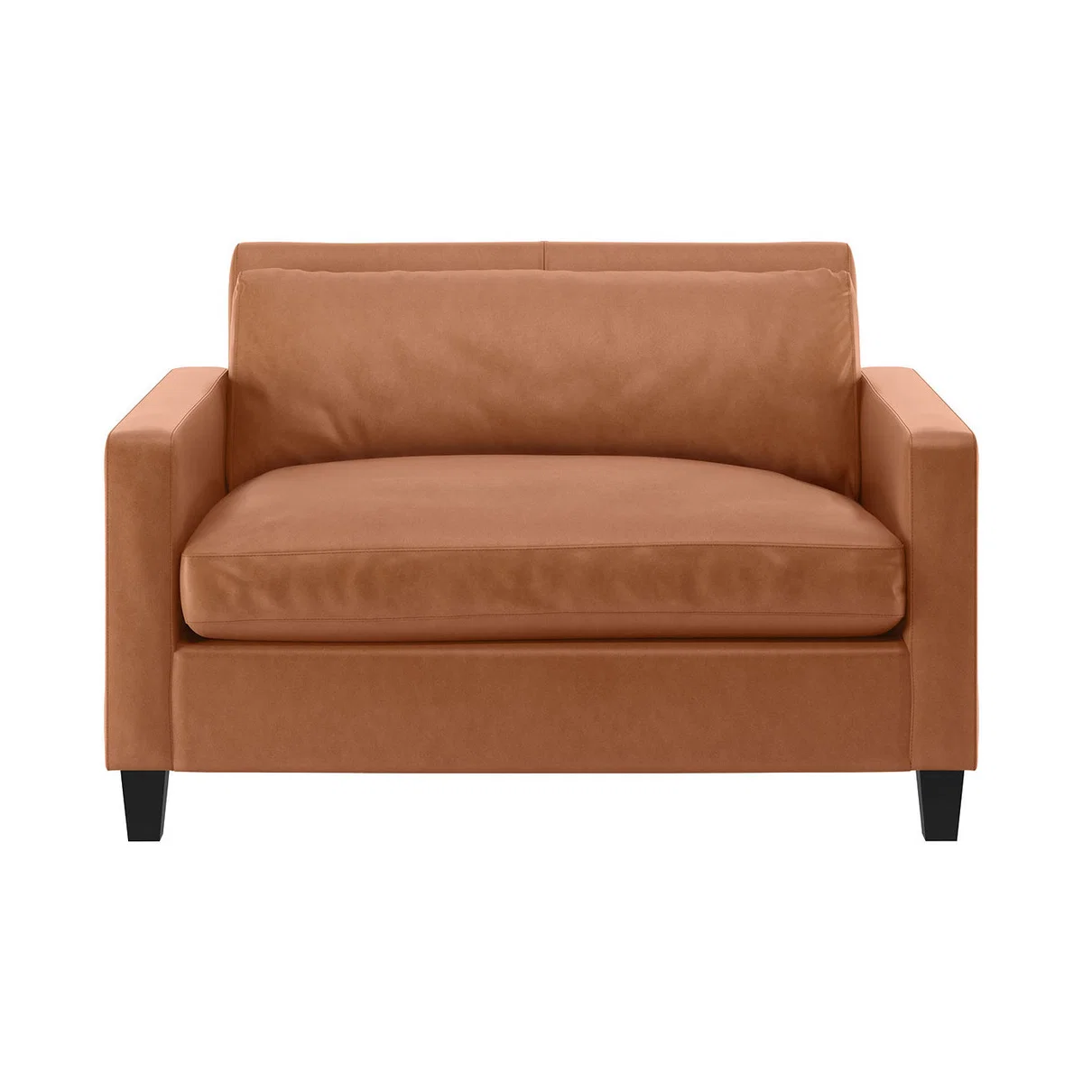 Chester Tan Luxury Leather Compact Sofa, Tan – image 1
