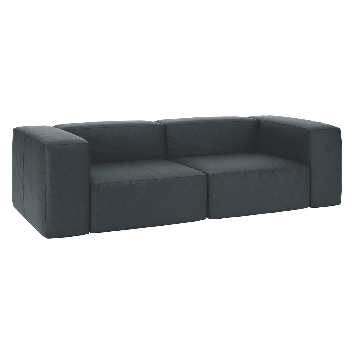 Opollo Dark Grey Luxury Leather 4 Seater Sofa, Grey – image 3