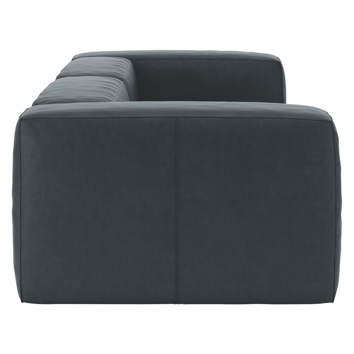 Opollo Dark Grey Luxury Leather 4 Seater Sofa, Grey – image 4